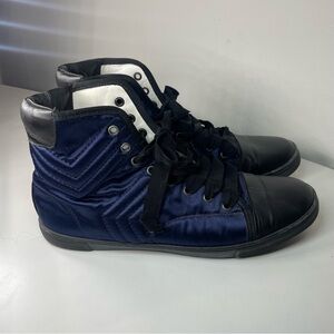 Lanvin Navy and Black High-Top Sneakers